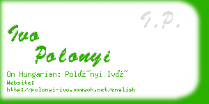 ivo polonyi business card